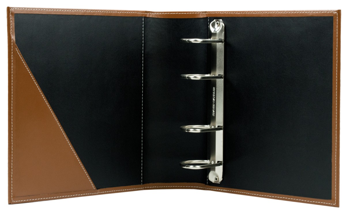 Ordner DIN A5 | Echtleder | CAMBRIDGE hellbraun